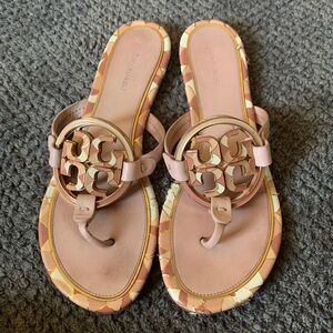 Tory Burch Miller Sandals Enamel Pink size 9 1/2